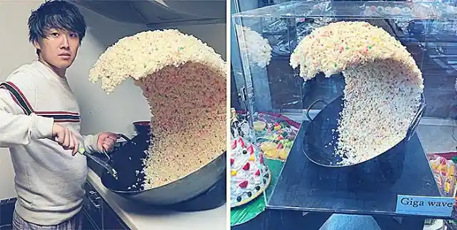 Guy Creating An Incredible Fried Rice Wave