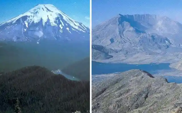 The Before And After Photos of Mountain St. Helens