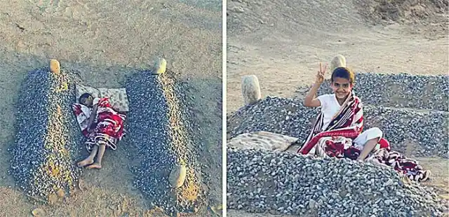 A Kid Sleeping Next To His Deceased Parents’ Graves In Syria