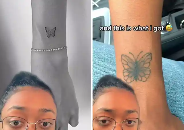 Life-Sized Butterfly Tattoo