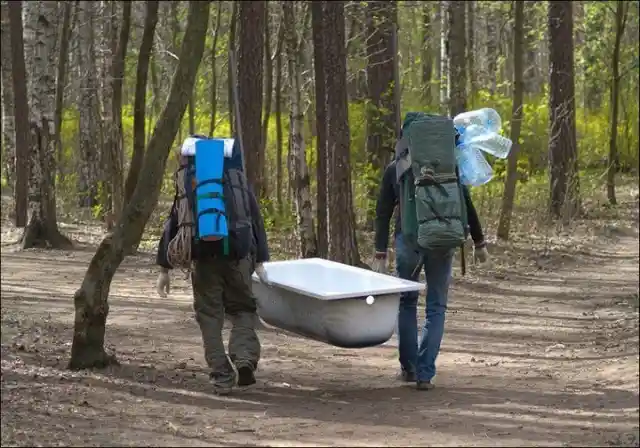 Bath In A Camp