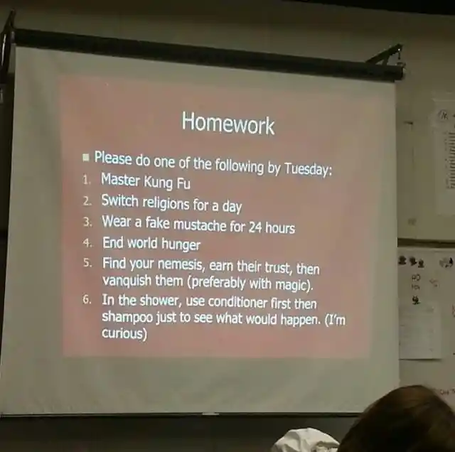 30. Best homework ever