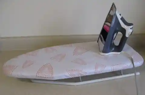 Ironing board as a makeup vanity table