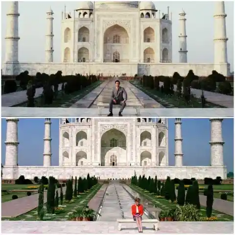 Diana and Charles alone themselves at the Taj Mahal