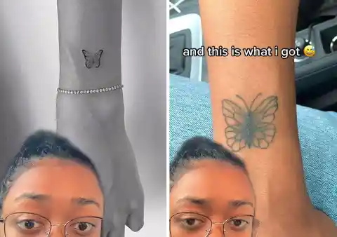 Life-Sized Butterfly Tattoo