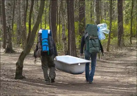 Bath In A Camp