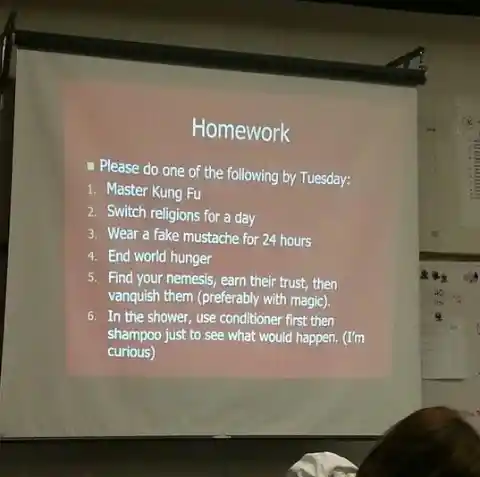 30. Best homework ever