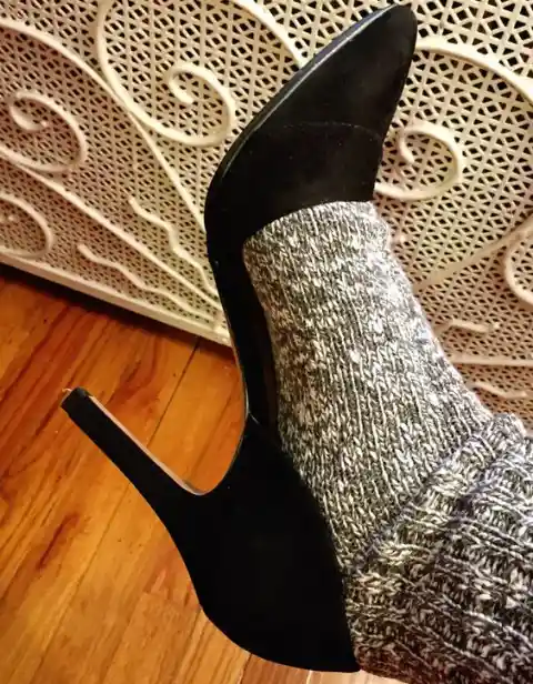 Break in your new heels with wool socks