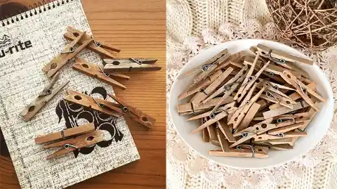 Wooden Cloth Pins And Essential Oil