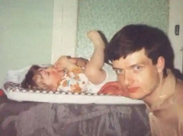 Ian Curtis with his daughter, days before he hung himself in 1980