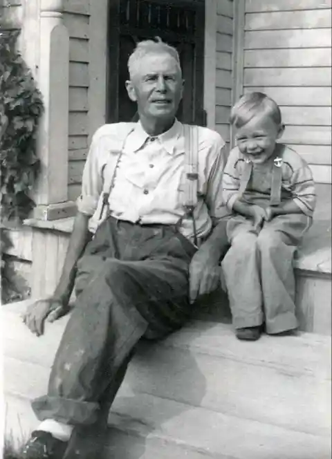 Father and Son Sitting in 1937